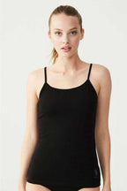 U.S. Polo Assn., Top din amestec de modal cu bretele subtiri, Negru, 42
