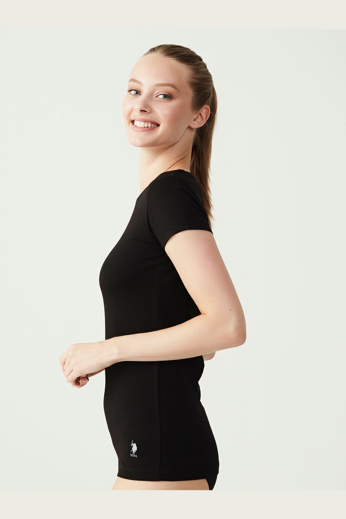 U.S. Polo Assn., Tricou de casa din amestec de bumbac si modal
