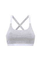 U.S. Polo Assn., Bustiera cu bretele incrucisate, cu logo, Gri deschis, 38