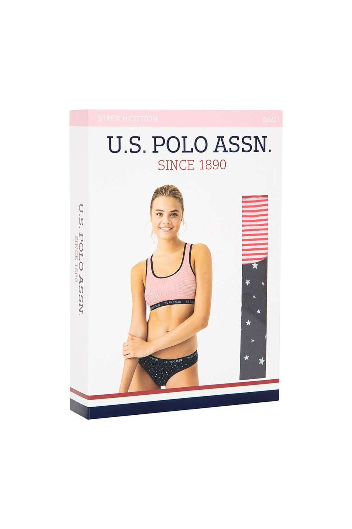 U.S. Polo Assn. Set chiloti si bustiera din amestec de bumbac, banda elastica
