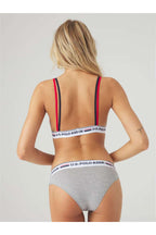 U.S. Polo Assn., Set de sutien cu cupe triunghiulare si chiloti cu logo