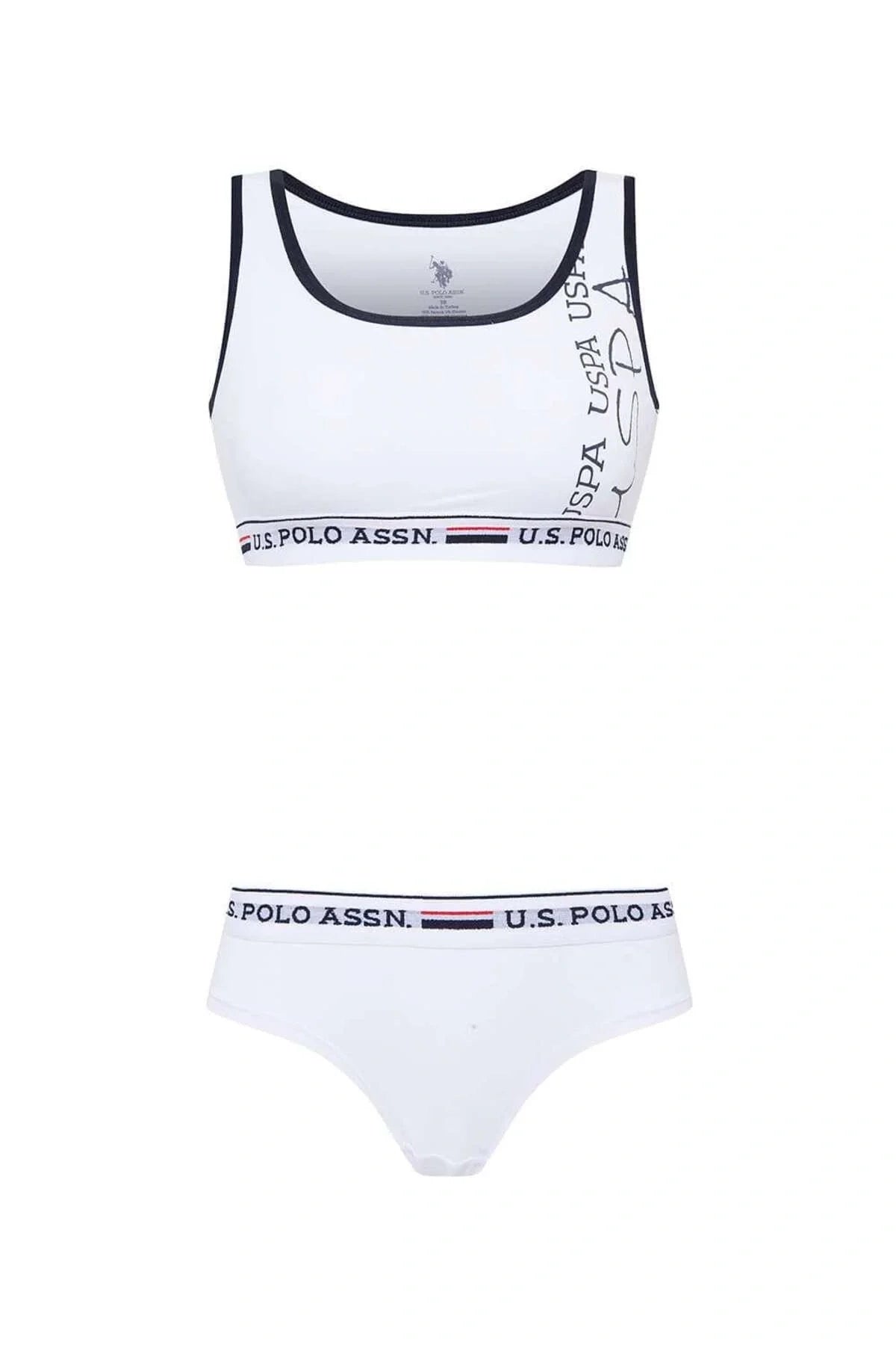 U.S. Polo Assn., Set de bustiera si chiloti cu logo