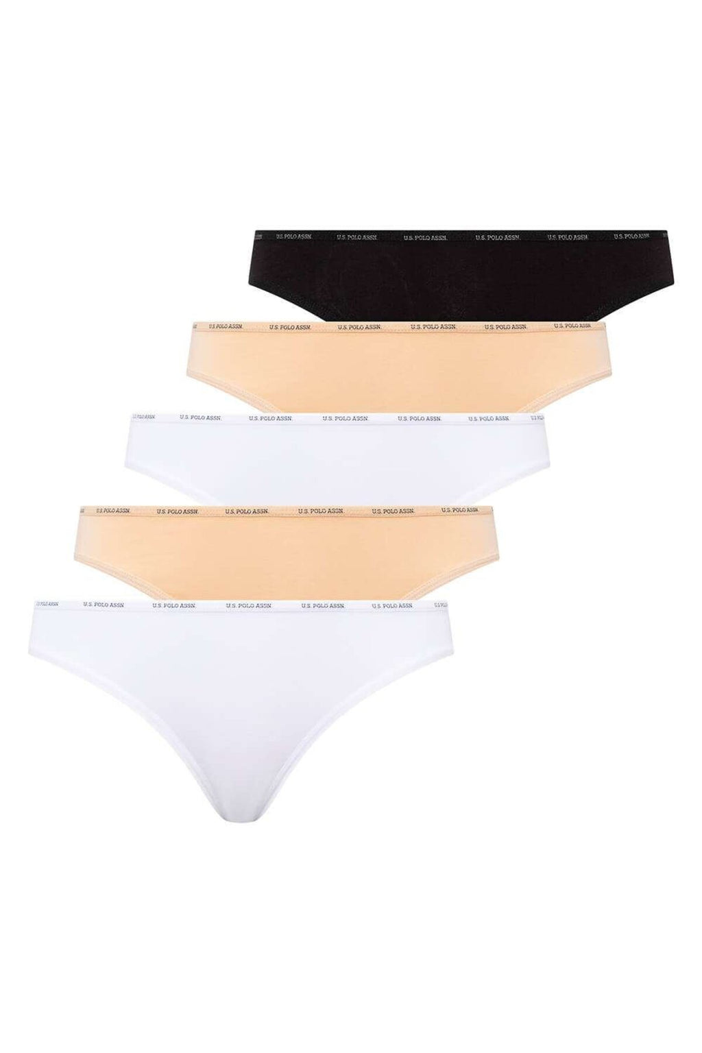 U.S. Polo Assn., Set multicolor de chiloti - 5 perechi 67001-BLCK-SKIN-WHT-SKIN-WHT, Multicolor, 42