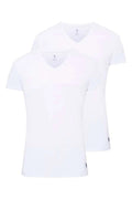 U.S.Polo Assn., Set de tricouri de casa cu decolteu in V - 2 piese, Alb, L