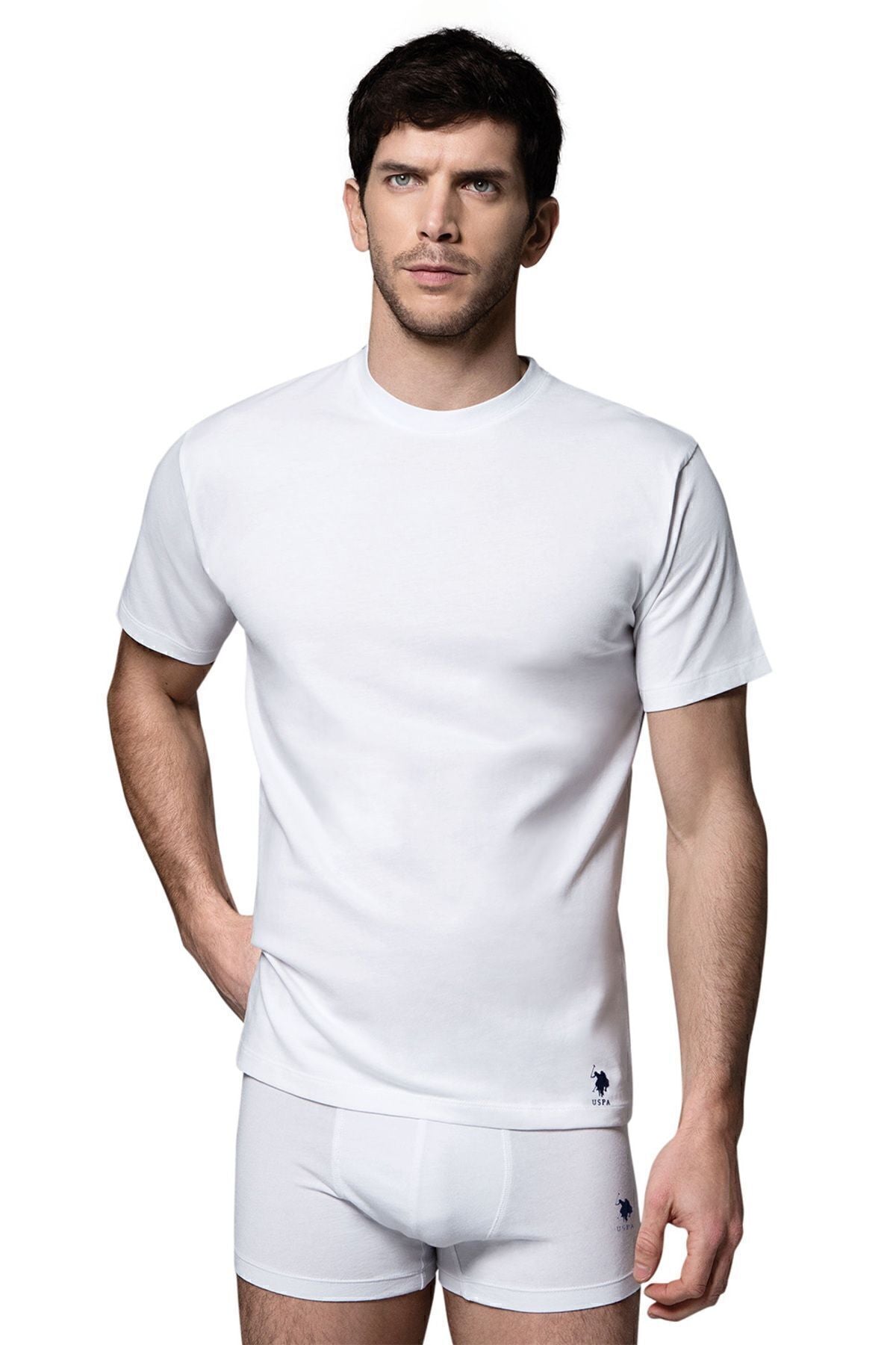 U.S. Polo Assn., Set de tricouri de casa cu decolteu la baza gatului - 2 piese