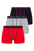 U.S. Polo Assn., Set de boxeri cu banda logo in talie - 3 perechi