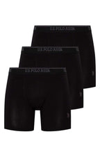 U.S. Polo Assn. Set 3 perechi boxeri barbati, lungi, din amestec de bumbac