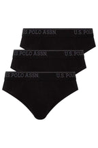 U.S. Polo Assn., Set de chiloti cu banda logo in talie - 3 perechi