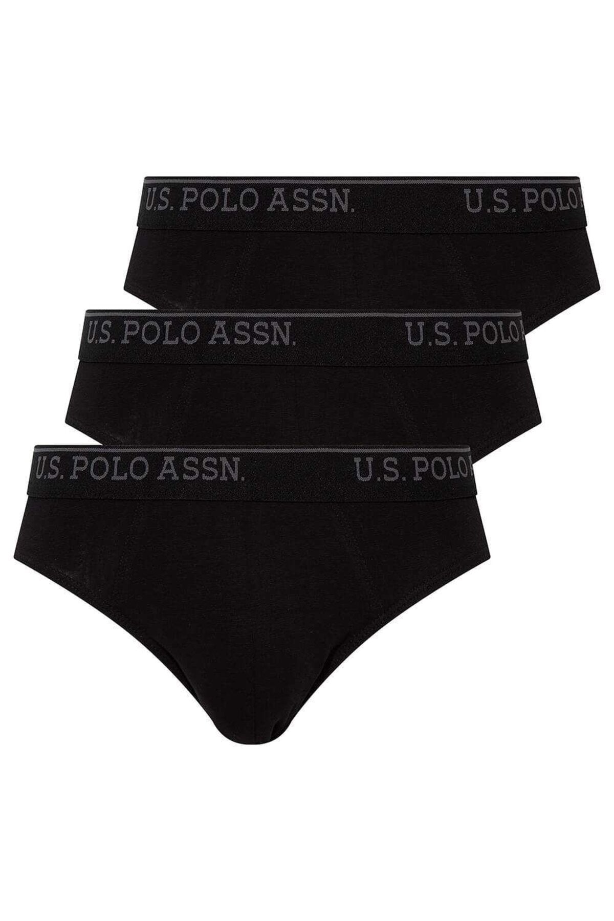 U.S. Polo Assn., Set de chiloti cu banda logo in talie - 3 perechi