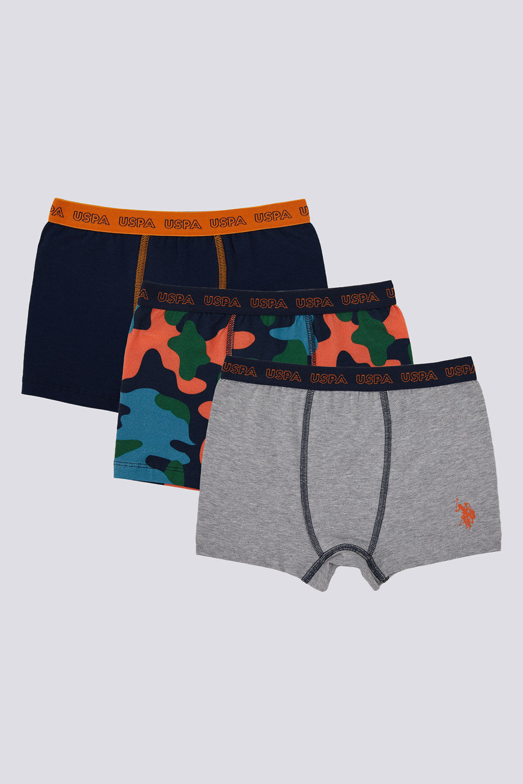 U.S. Polo Assn., Set de boxeri din amestec de bumbac, pentru copii - 3 piese