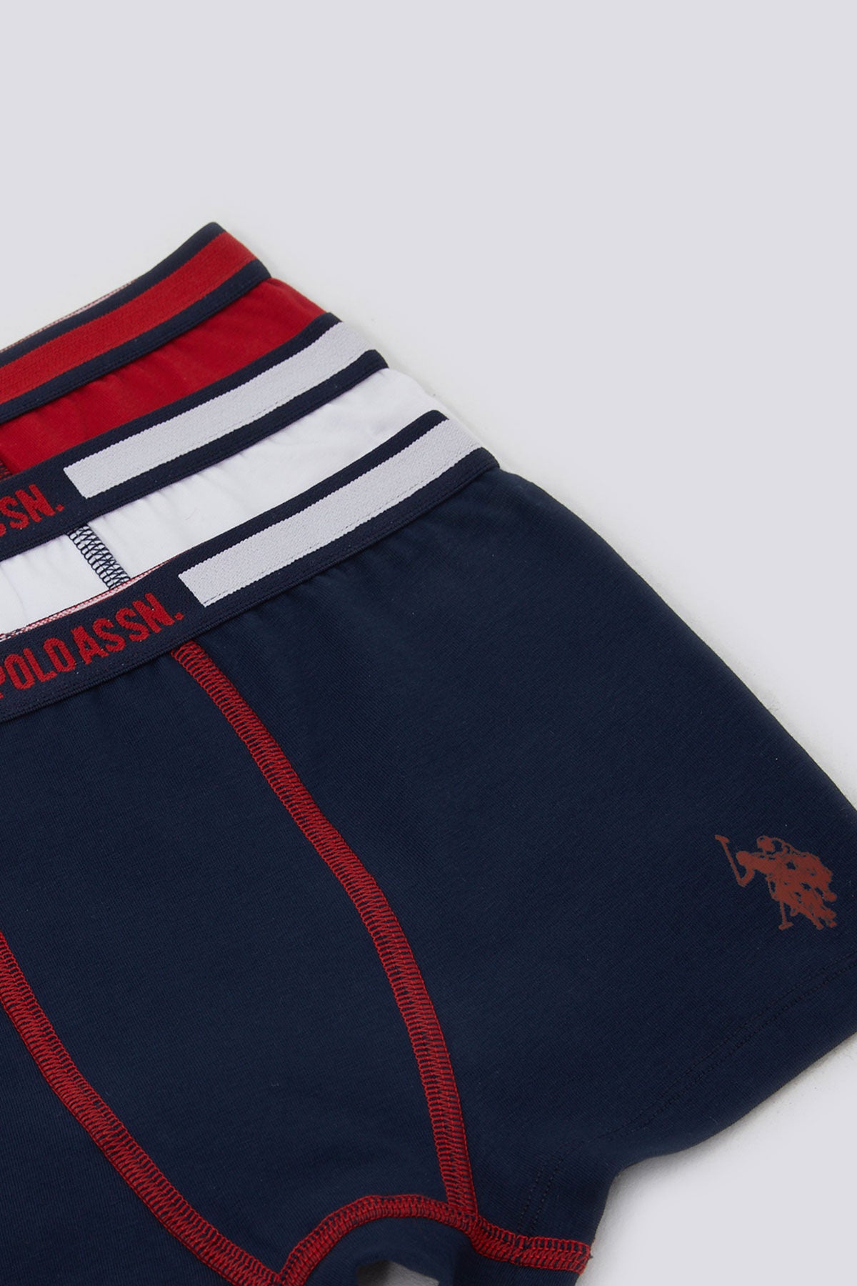 U.S. Polo Assn., Set de boxeri - 3 perechi, Alb, Albastru marin, 110-116 CM