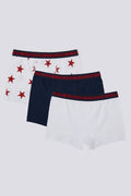 U.S. Polo Assn., Set de boxeri cu logo - 3 perechi, Alb, Bleumarin, 134-140 CM