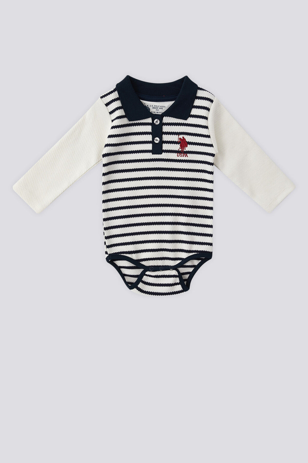 U.S. Polo Assn.  Body cu maneca lunga si sistem de inchidere cu capse