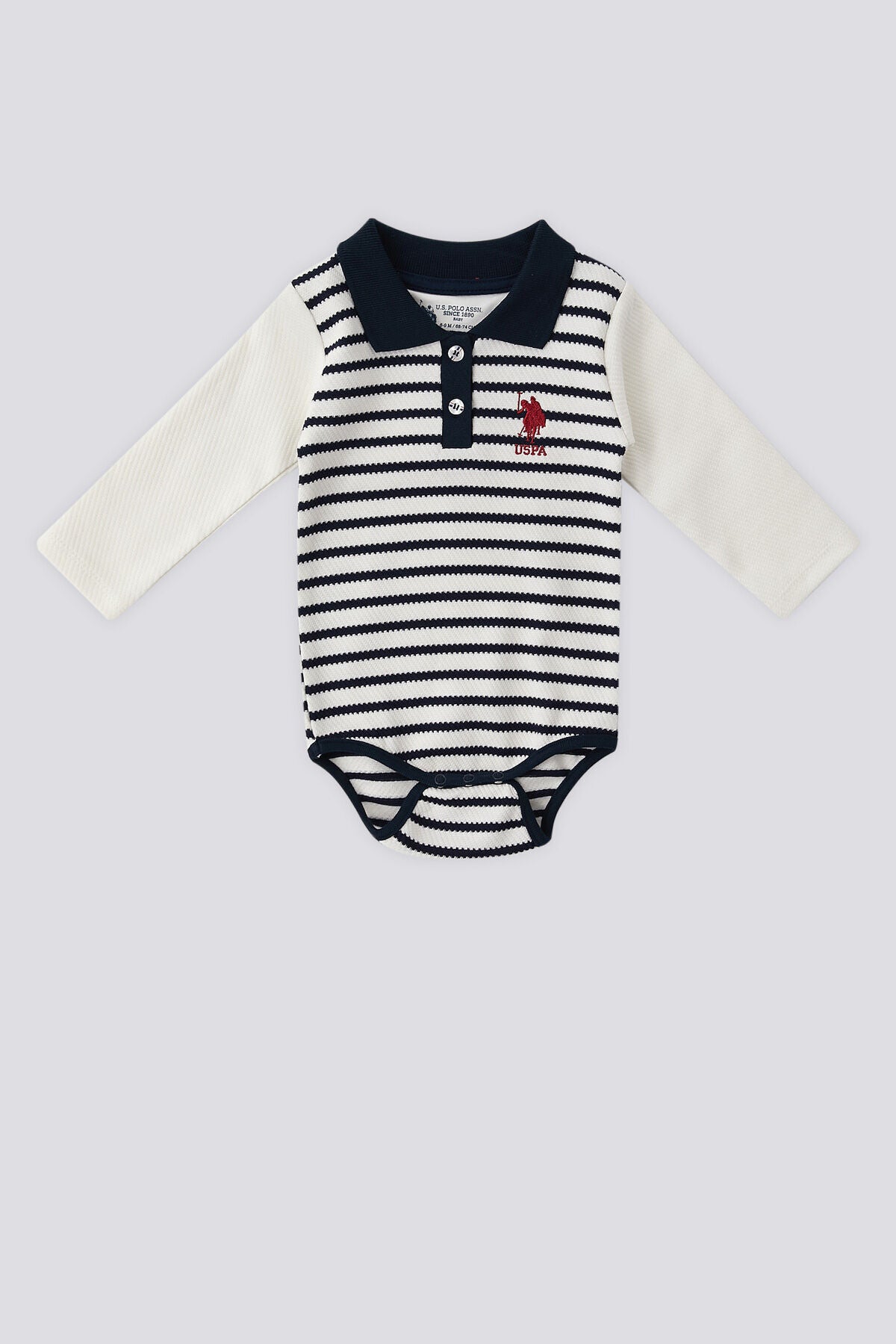 U.S. Polo Assn.  Body cu maneca lunga si sistem de inchidere cu capse