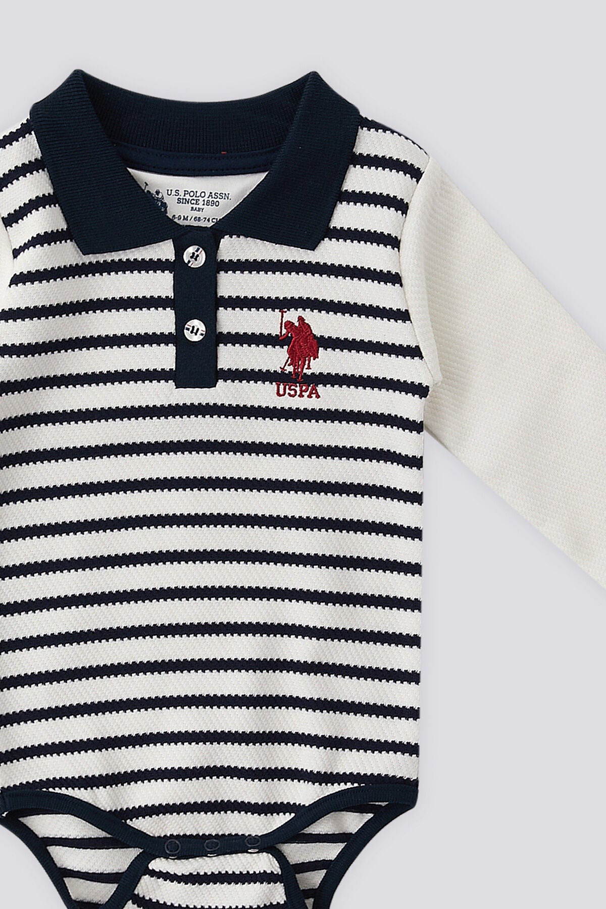 U.S. Polo Assn.  Body cu maneca lunga si sistem de inchidere cu capse