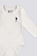 U.S. Polo Assn., Set de body-uri de bumbac cu decolteu la baza gatului - 2 piese, Alb, Albastru ultramarin, 74-80 CM
