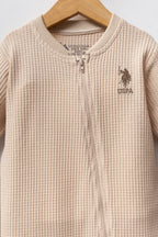 U.S. Polo Assn. Salopeta cu fermoar, din bumbac pentru bebelusi