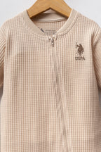 U.S. Polo Assn. Salopeta cu fermoar, din bumbac pentru bebelusi