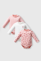 U.S. Polo Assn. Set trei body-uri din bumbac, prindere cu capse