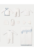 U.S. Polo Assn. Set 10 piese pentru nou nascuti, din bumbac, alb