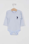 U.S. Polo Assn., Body de bumbac cu maneci lungi, Albastru glaciar, 86-92 CM