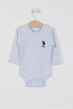 U.S. Polo Assn., Body de bumbac cu maneci lungi, Albastru glaciar, 86-92 CM