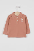 U.S. Polo Assn. Bluza cu maneca lunga si guler, dim bumbac, pentru copii