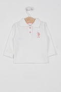 U.S. Polo Assn., Bluza polo cu logo, Alb, 68-74 CM
