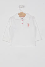 U.S. Polo Assn., Bluza polo cu logo, Alb, 68-74 CM