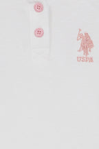 U.S. Polo Assn., Bluza polo cu logo, Alb, 68-74 CM