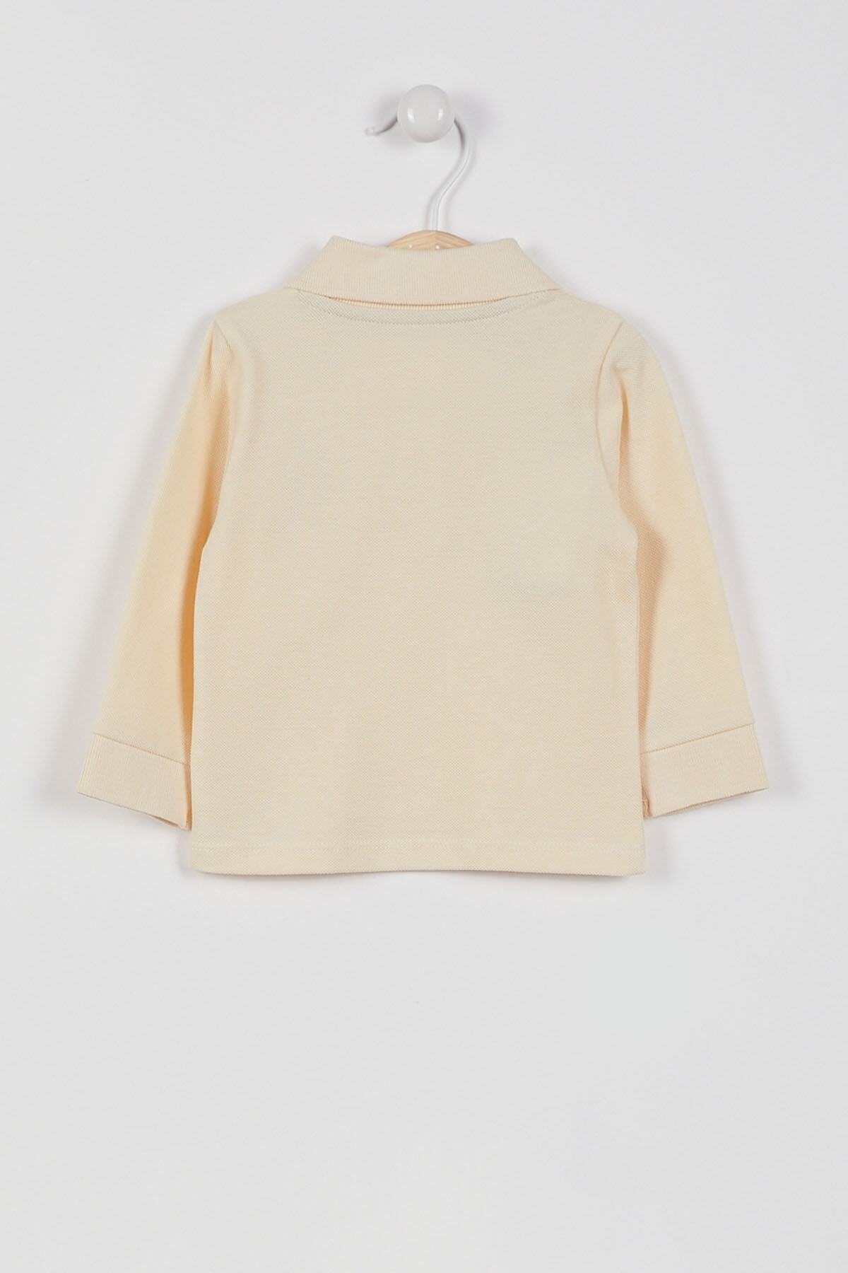 U.S. Polo Assn. Bluza cu maneca lunga si guler, dim bumbac, pentru copii