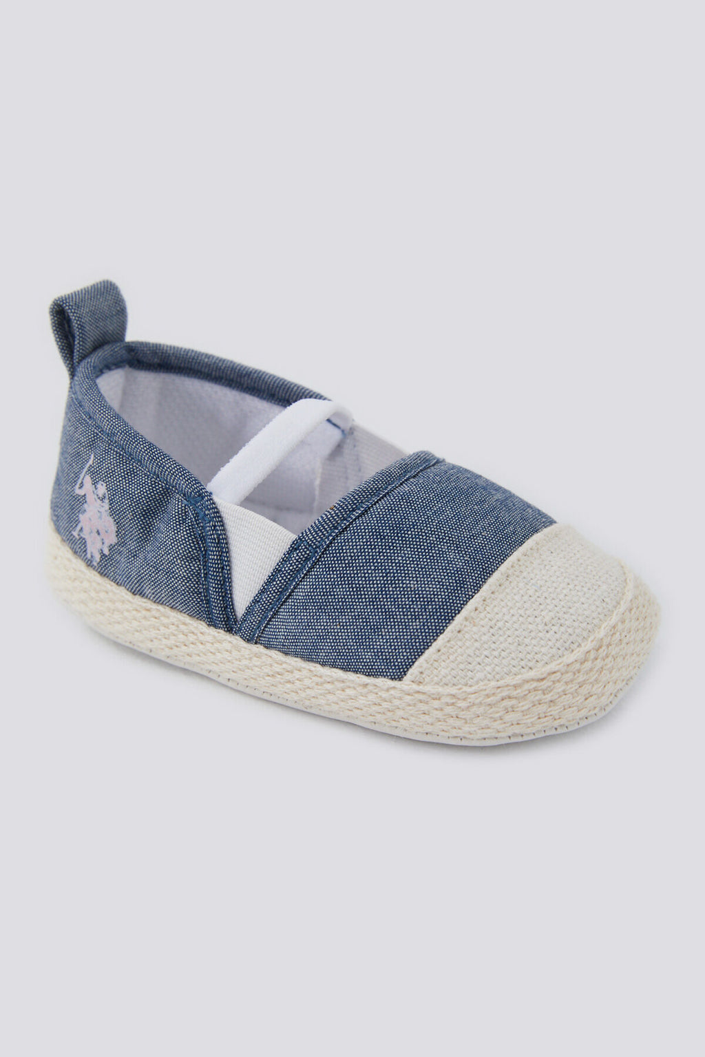 U.S. Polo Assn., Botosei slip-on, Alb fildes, Albastru melange, 18 EU
