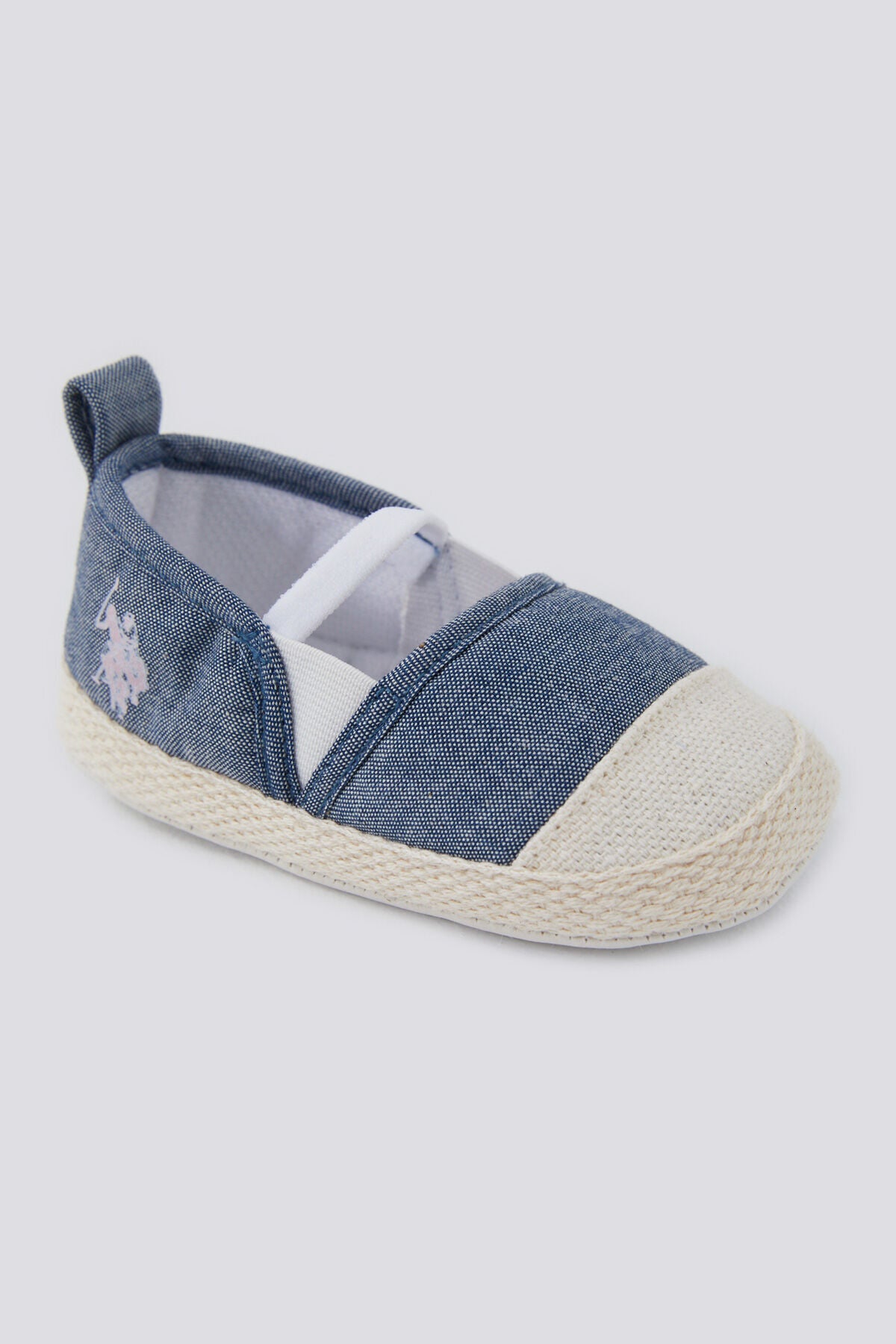 U.S. Polo Assn., Botosei slip-on, Alb fildes, Albastru melange, 18 EU
