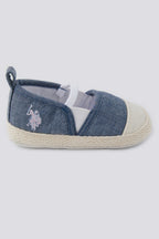 U.S. Polo Assn., Botosei slip-on, Alb fildes, Albastru melange, 18 EU