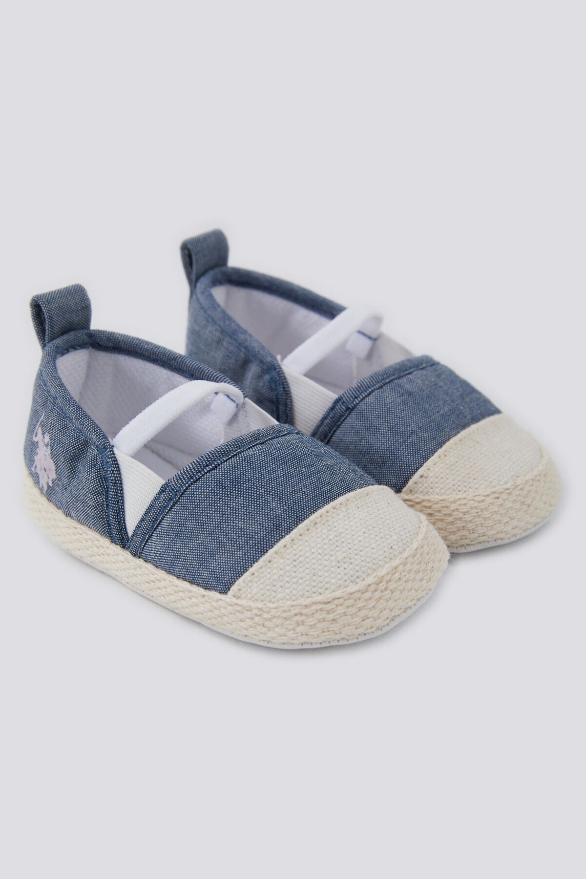 U.S. Polo Assn., Botosei slip-on, Alb fildes, Albastru melange, 18 EU