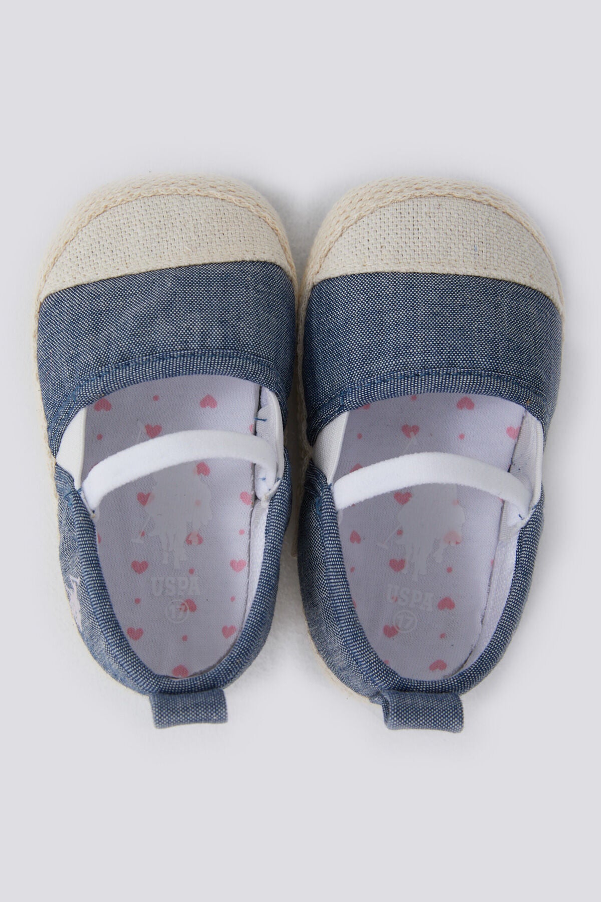 U.S. Polo Assn., Botosei slip-on, Alb fildes, Albastru melange, 18 EU