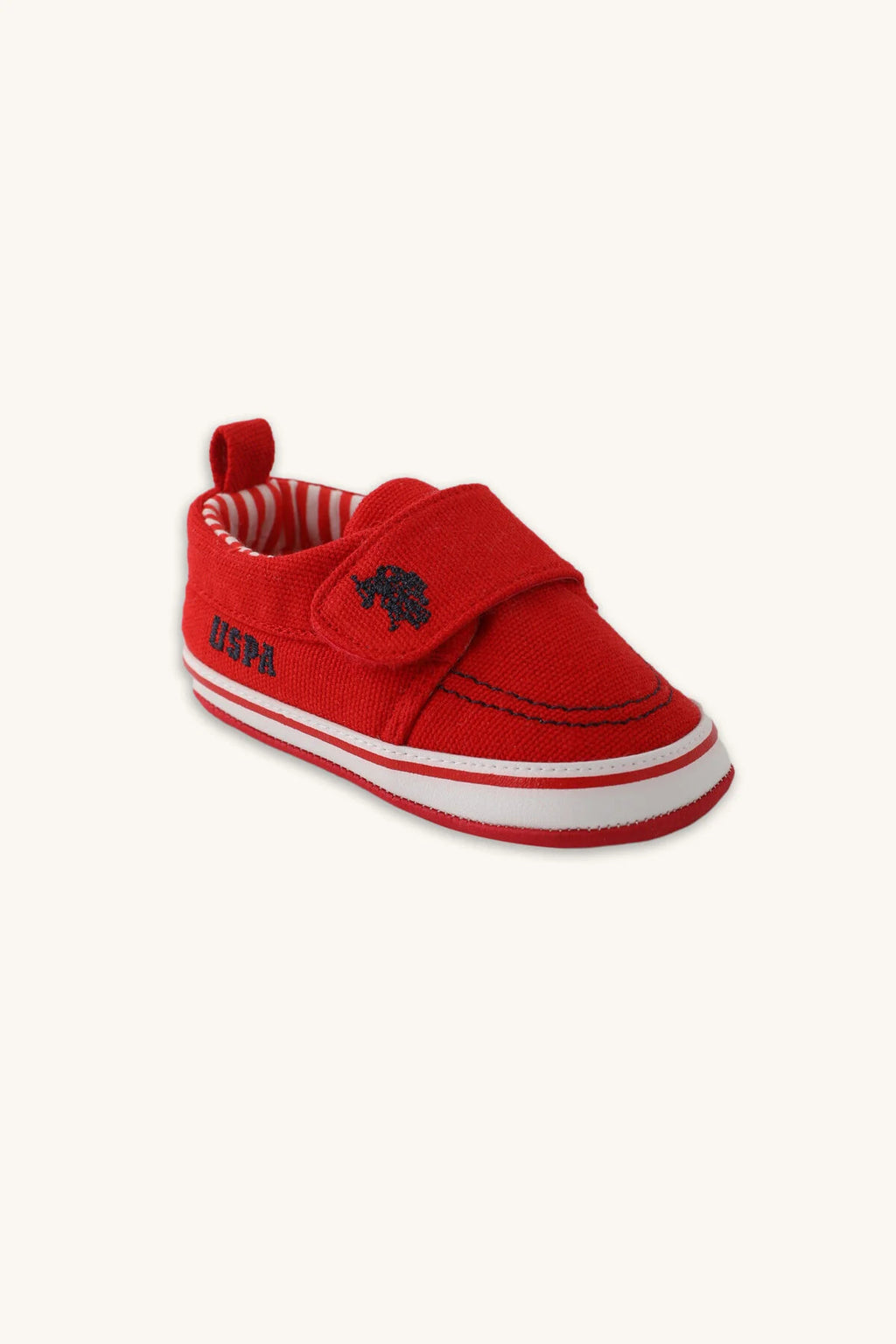 U.S. Polo Assn., Pantofi sport cu inchidere velcro si logo, Rosu, 18 EU