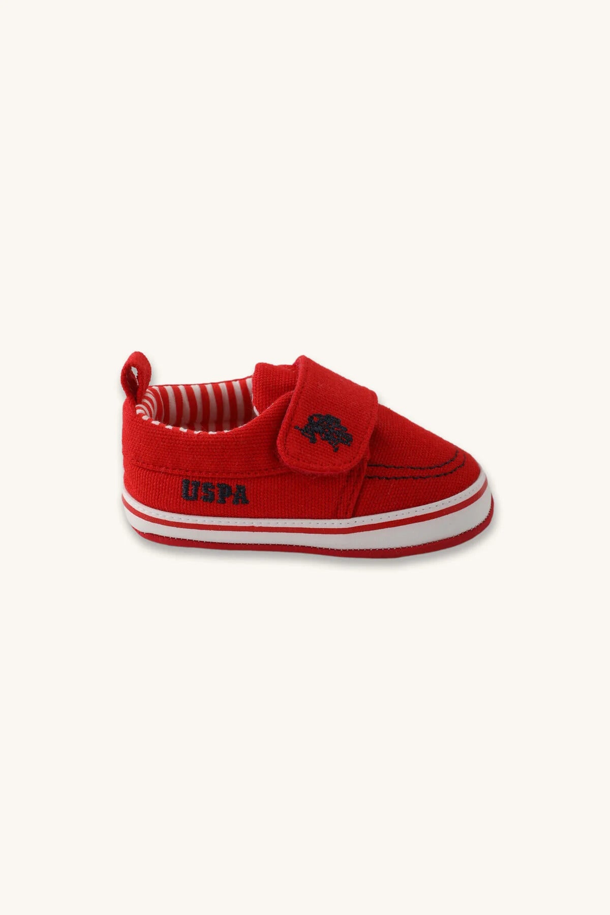 U.S. Polo Assn., Pantofi sport cu inchidere velcro si logo, Rosu, 18 EU