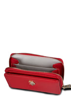U.S. Polo Assn., Portofel de piele ecologica cu logo metalic, Rosu