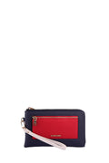 U.S. Polo Assn., Portofel cu bareta pentru incheietura si aspect granulat, Rosu, Alb, Bleumarin