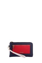 U.S. Polo Assn., Portofel cu bareta pentru incheietura si aspect granulat, Rosu, Alb, Bleumarin