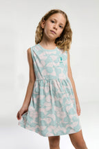 U.S. Polo Assn., Rochie scurta evazata cu model floral