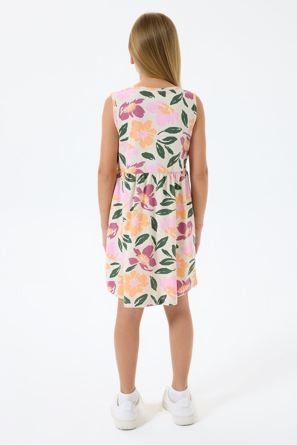 U.S. Polo Assn., Rochie fara maneci cu model floral
