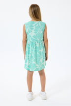U.S. Polo Assn., Rochie evazata fara maneci cu model floral