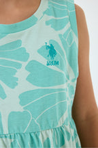 U.S. Polo Assn., Rochie evazata fara maneci cu model floral