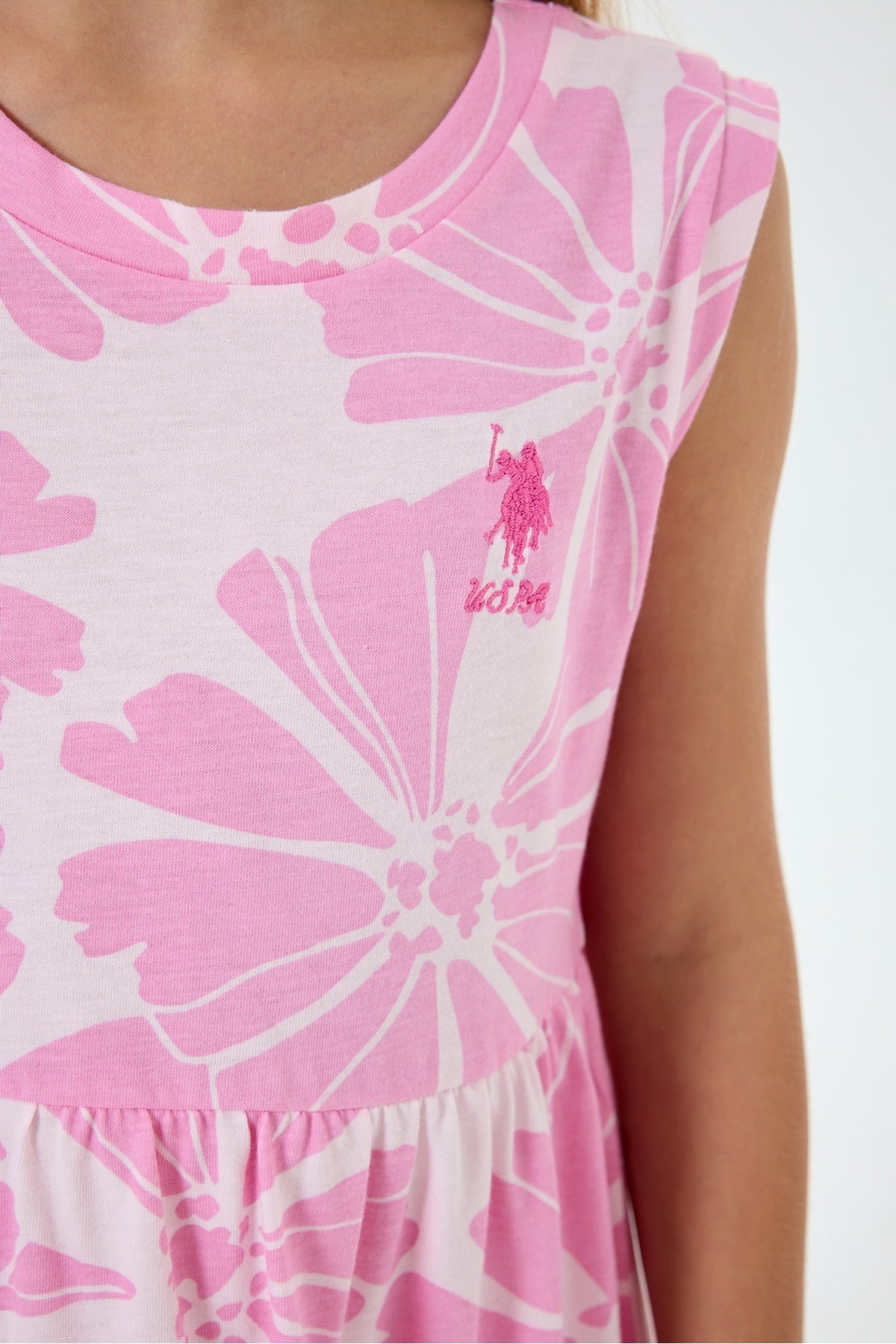 U.S. Polo Assn., Rochie evazata cu model floral