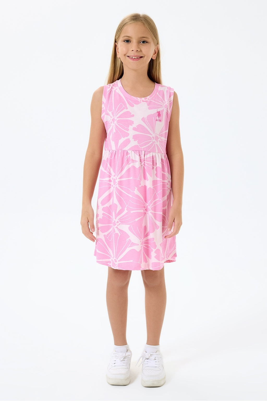 U.S. Polo Assn., Rochie evazata cu model floral