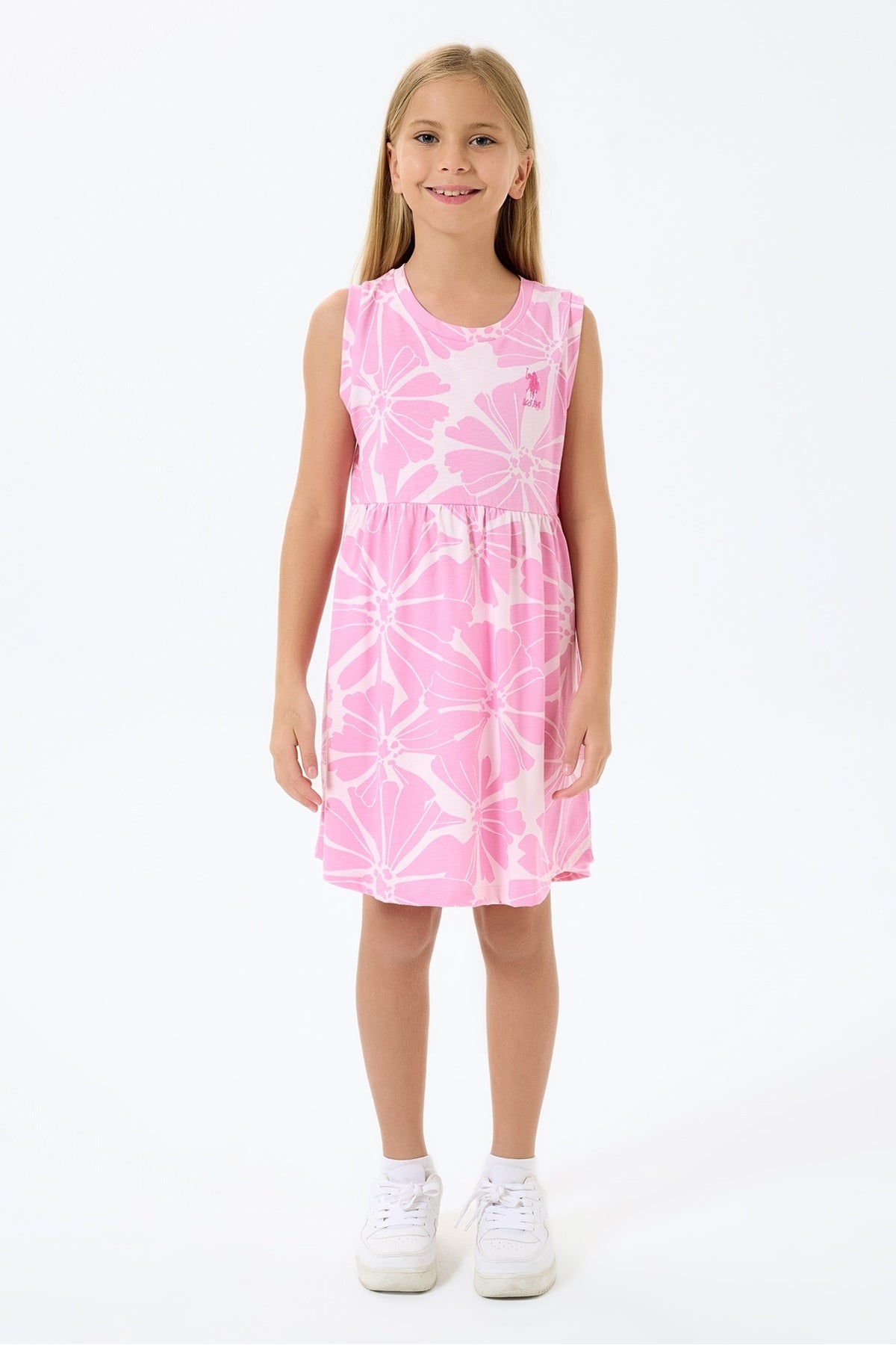 U.S. Polo Assn., Rochie evazata cu model floral