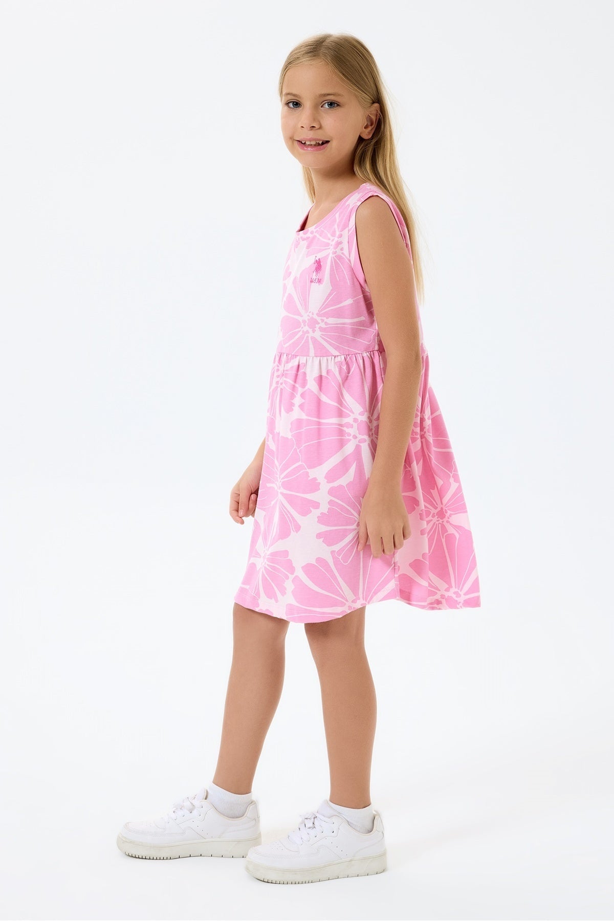 U.S. Polo Assn., Rochie evazata cu model floral