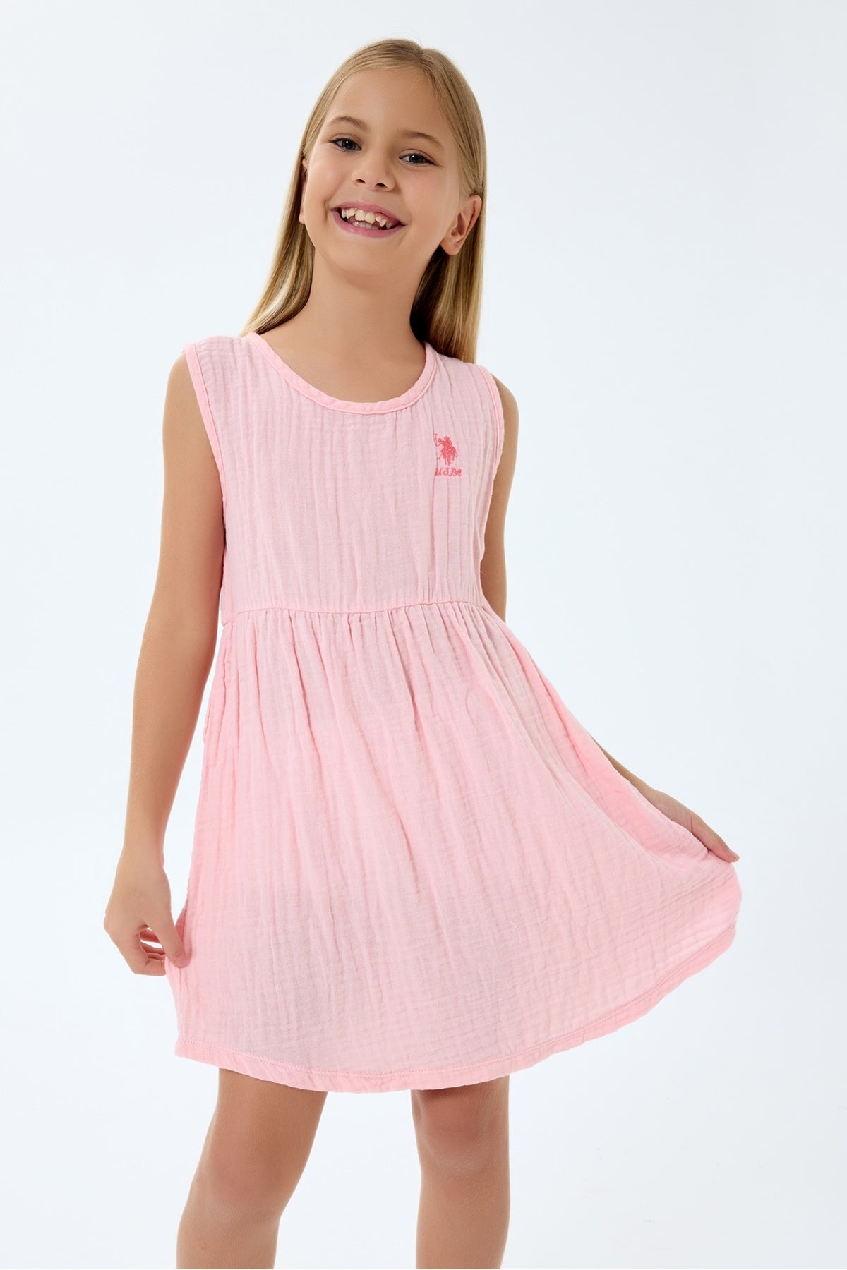 U.S. Polo Assn., Rochie cu broderie logo discreta
